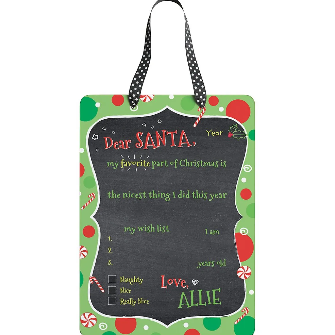 Personalized Dear Santa Christmas Plaque