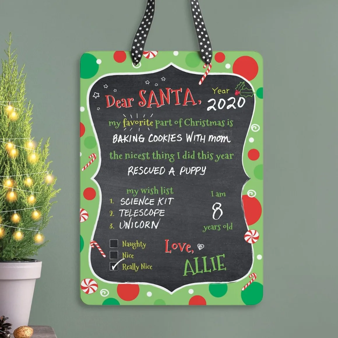 Personalized Dear Santa Christmas Plaque