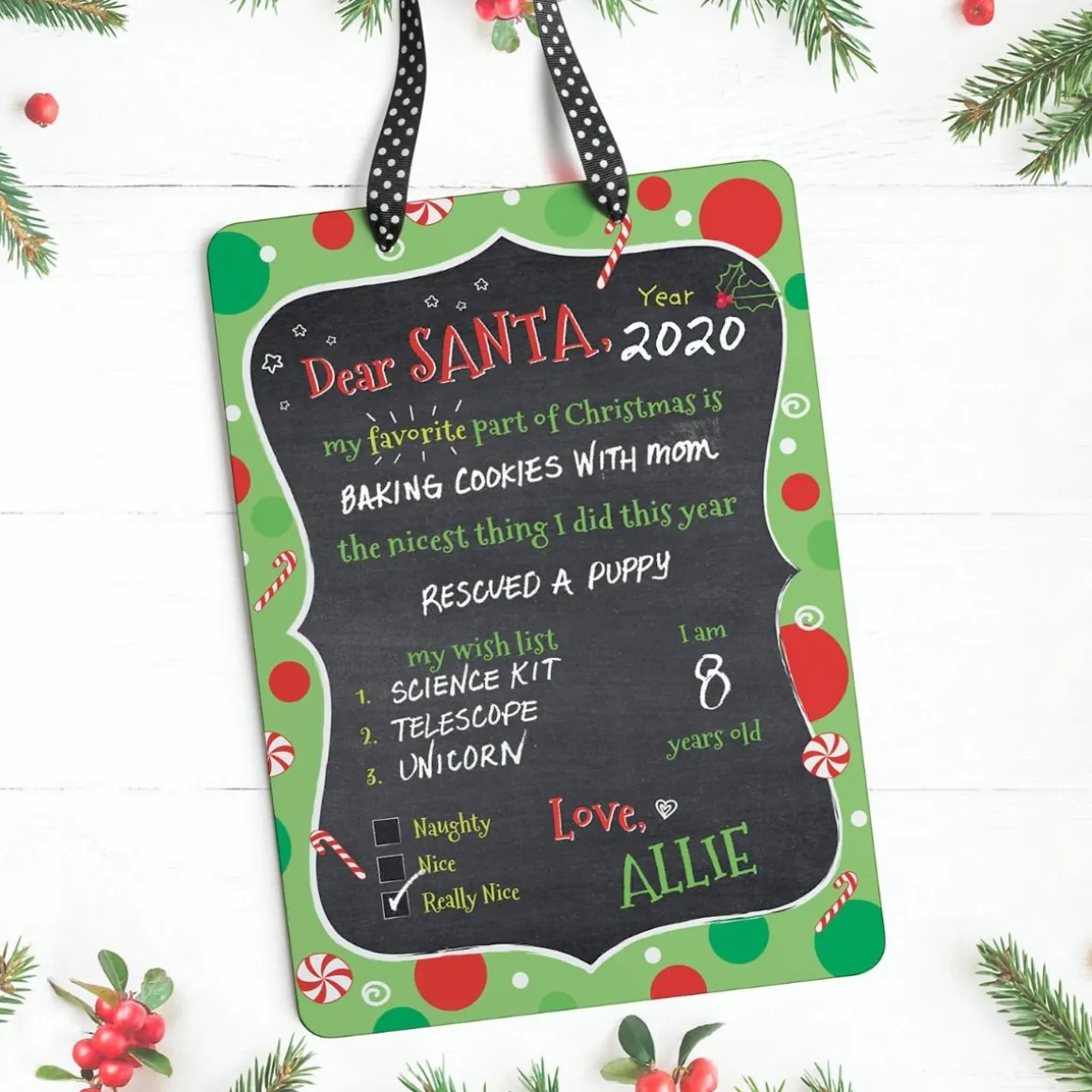 Personalized Dear Santa Christmas Plaque