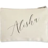 Personalized Diagonal Name Small Canvas Pouch