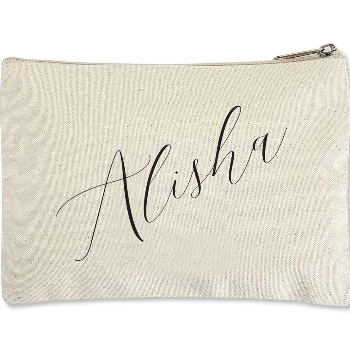 Personalized Diagonal Name Small Canvas Pouch