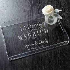 Personalized Eat, Drink and be Married Acrylic Tray