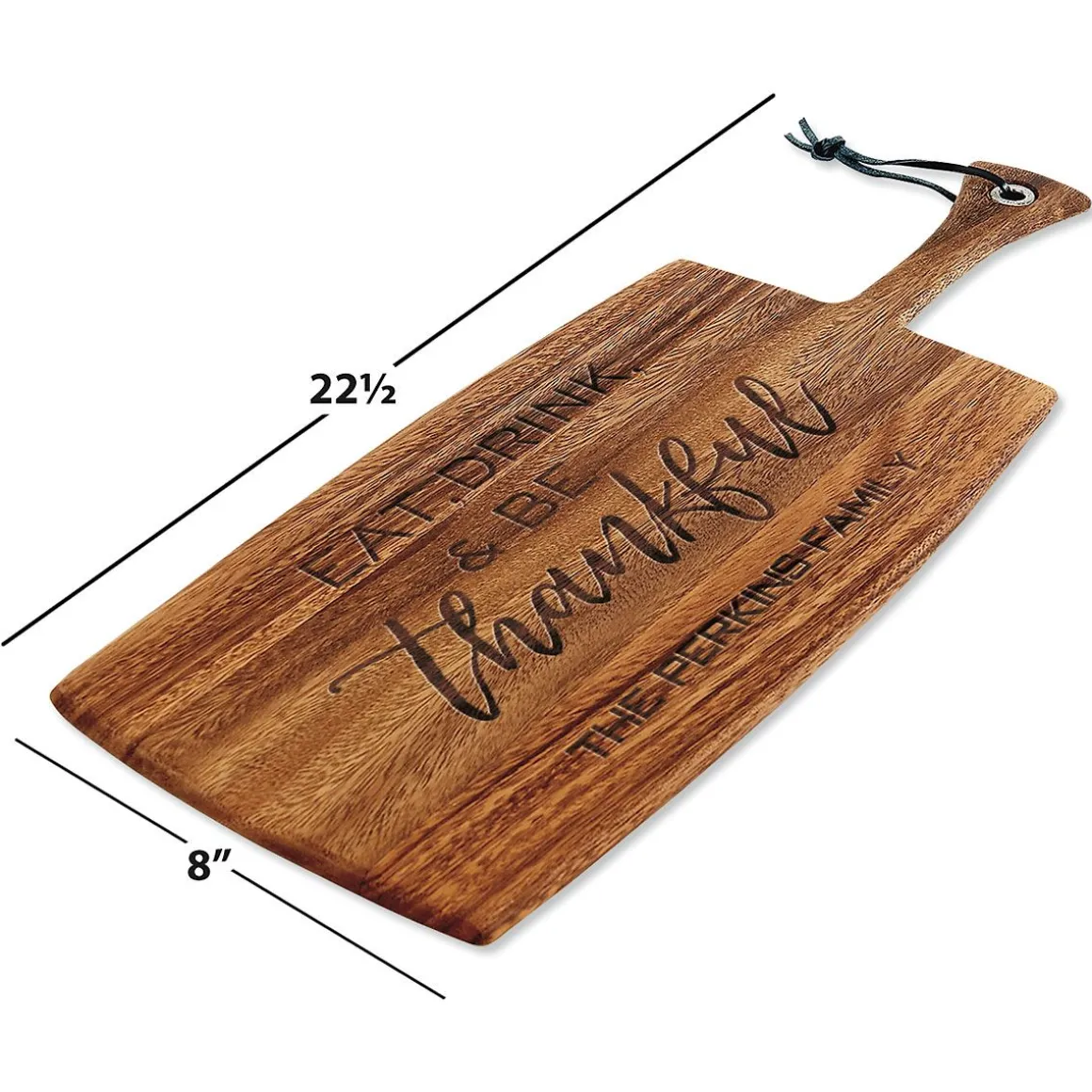 Personalized Eat, Drink, Be Thankful Paddle Cutting Board
