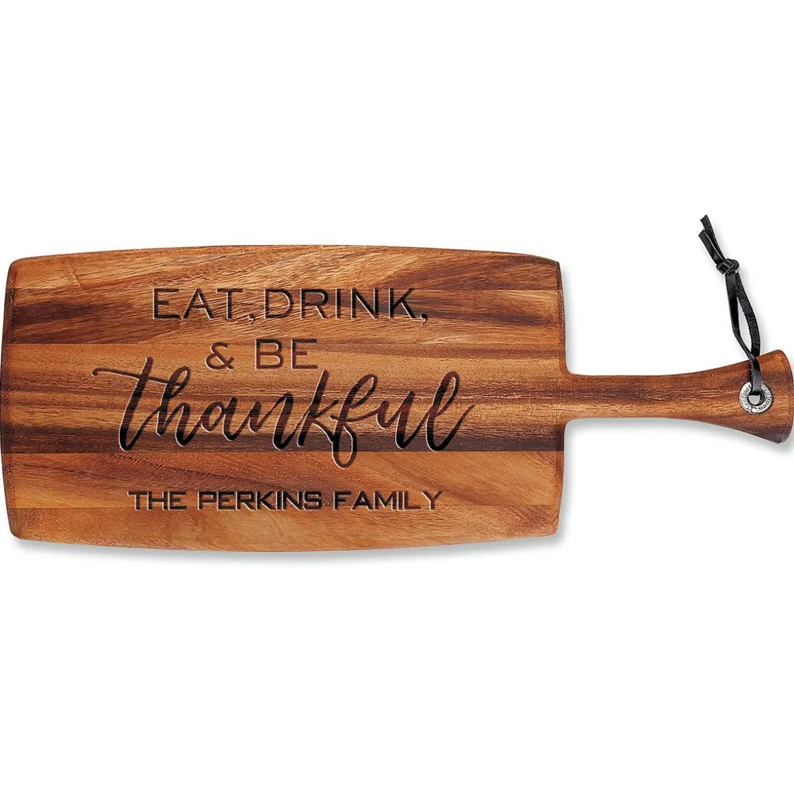 Personalized Eat, Drink, Be Thankful Paddle Cutting Board