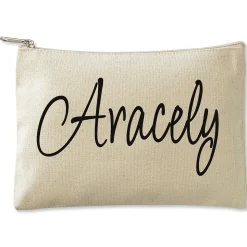 Personalized First Name Zippered Canvas Pouch