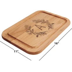 Personalized Floral Laurel Cutting Board