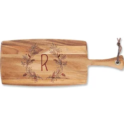 Personalized Floral Laurel Paddle Cutting Board
