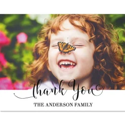 Personalized Horizontal Cheerful Thank You Photo Note Cards
