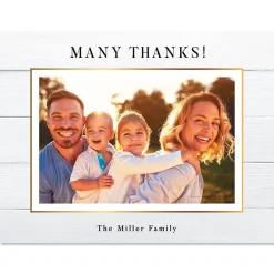 Personalized Horizontal Shiplap Thank You Photo Note Cards