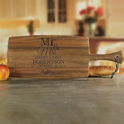 Personalized Mr. & Mrs. Paddle Cutting Board