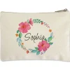 Personalized Name in Wreath Zippered Pouch