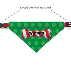 Personalized Pet Bandana Candy Cane Bone