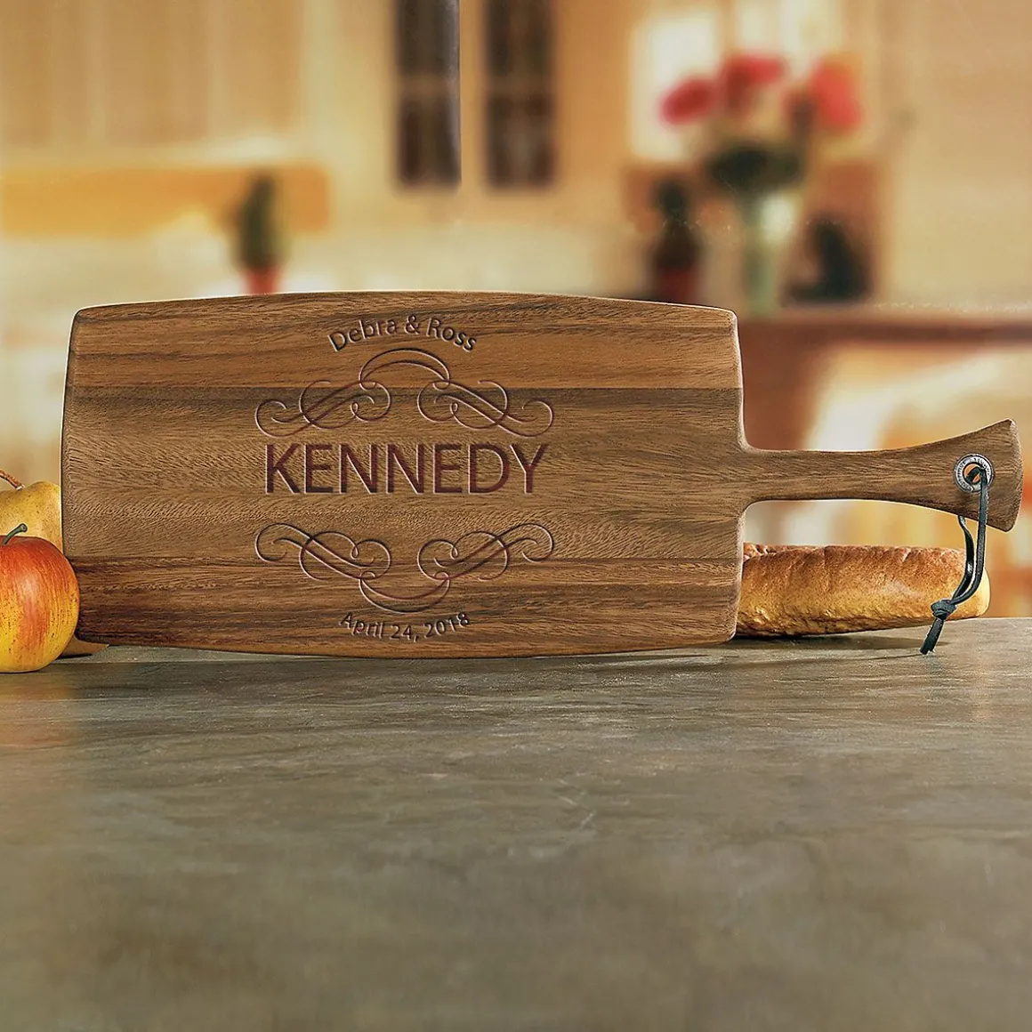 Personalized Scroll Paddle Cutting Board