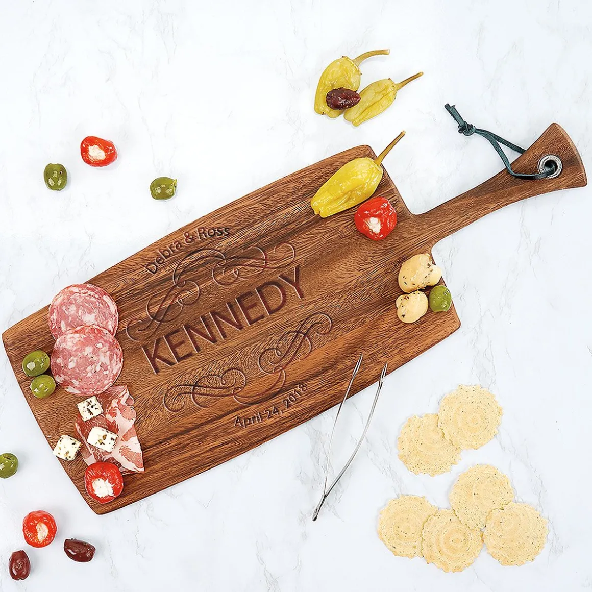 Personalized Scroll Paddle Cutting Board