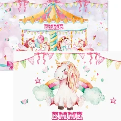 Personalized Unicorn Carousel Kids' Placemat