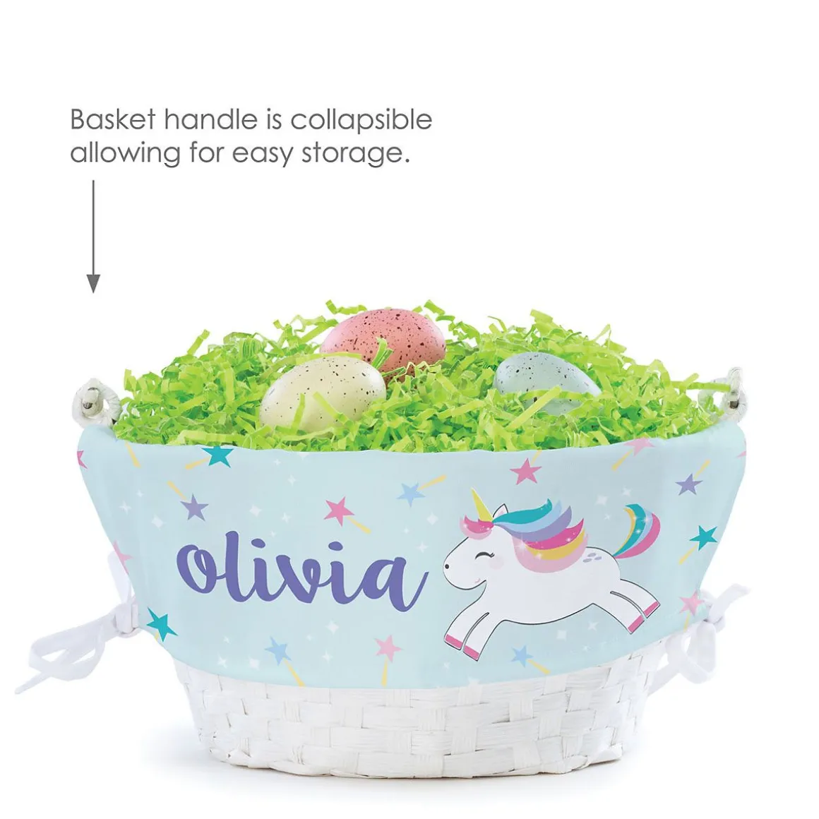 Personalized Unicorn Easter Basket with Liner