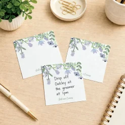 Personalized Wildflowers Note Sheets in a Cube