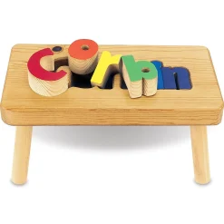 Personalized Wooden Puzzle Step Stool