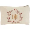 Personalized Wreath Monogram Canvas Pouch