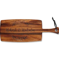 Personalized Wreath Paddle Cutting Board