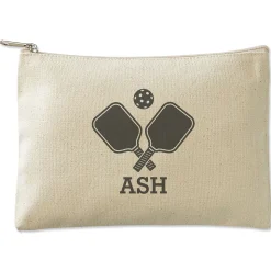 Pickleball Personalized Small Canvas Zip Pouch