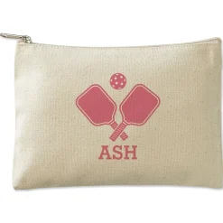 Pickleball Personalized Small Canvas Zip Pouch