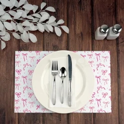 Pink Bows Paper Placemat Pad