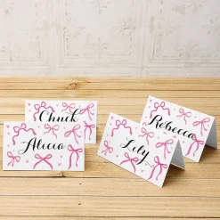 Pink Bows Place Cards