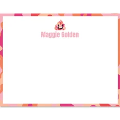 Pink Camo Poop Emoji Correspondence Cards