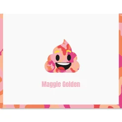 Pink Camo Poop Emoji Note Cards