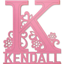 Pink Name & Initial Personalized Plaque