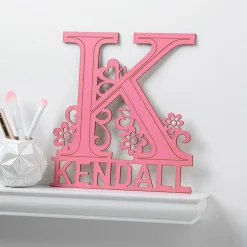 Pink Name & Initial Personalized Plaque