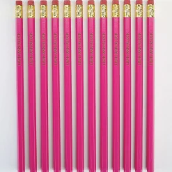 #2 Pink Personalized Hardwood Pencils