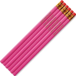#2 Pink Personalized Hardwood Pencils
