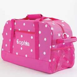 Pink with White Dots Duffel Bags