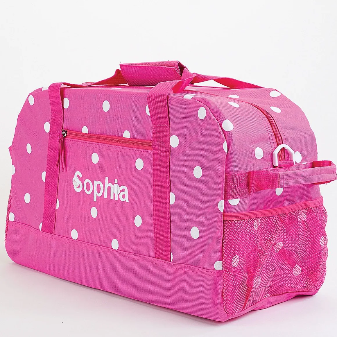 Pink with White Dots Duffel Bags