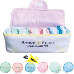 Plush Macaron Squeaky Dog Toys
