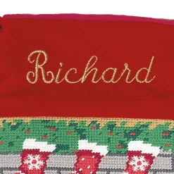 Puppies Heirloom Needlepoint Personalized Christmas Stocking