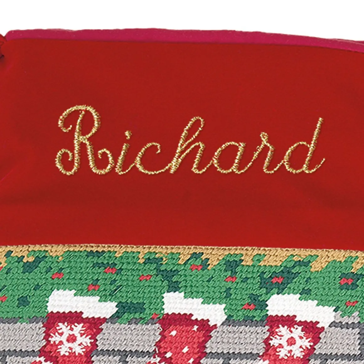 Puppies Heirloom Needlepoint Personalized Christmas Stocking