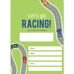 Race Car Birthday Fill In The Blank Invitations