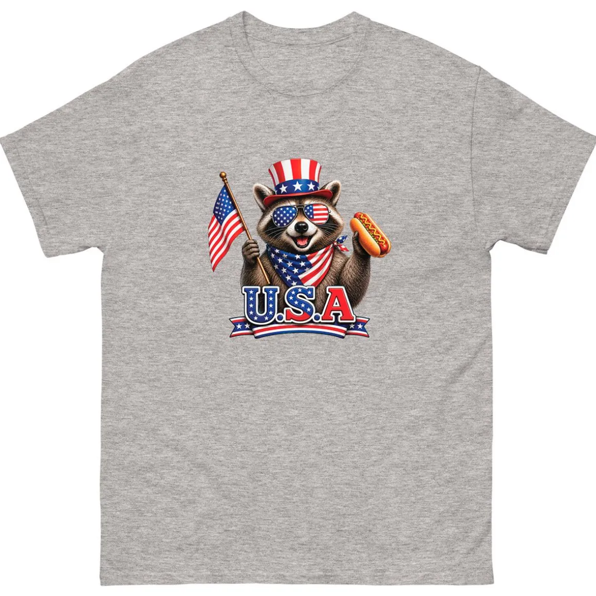 Racoon Grey Adult T-Shirt