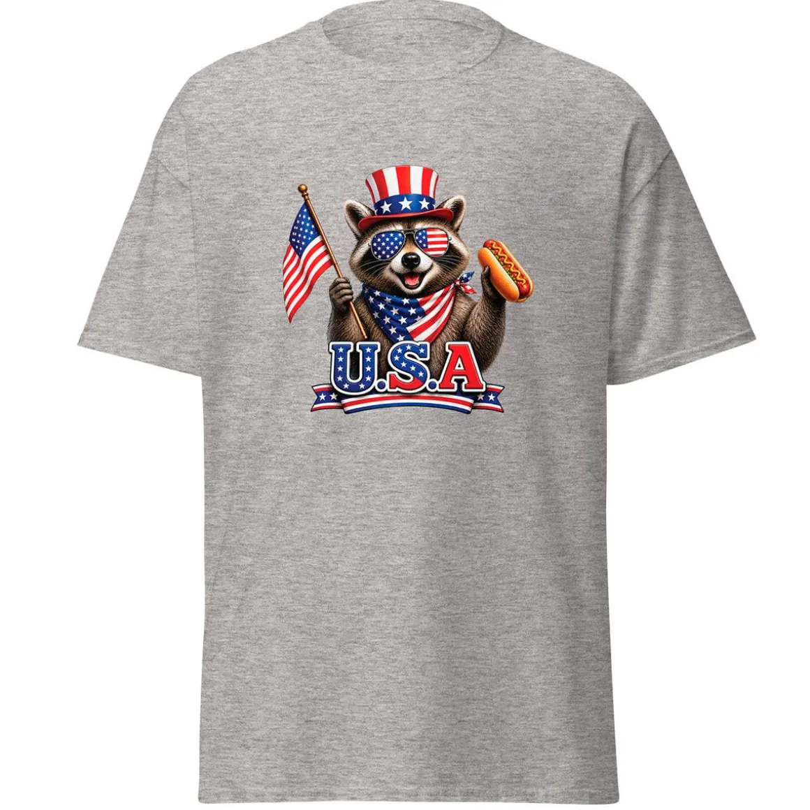 Racoon Grey Adult T-Shirt