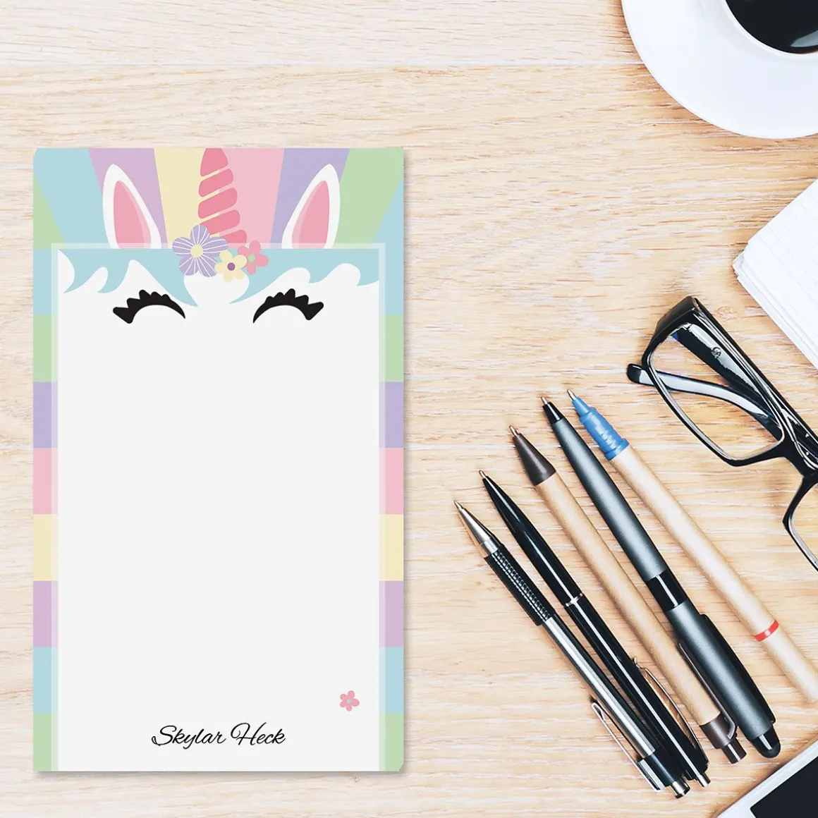 Rainbow Unicorn Personalized Notepad