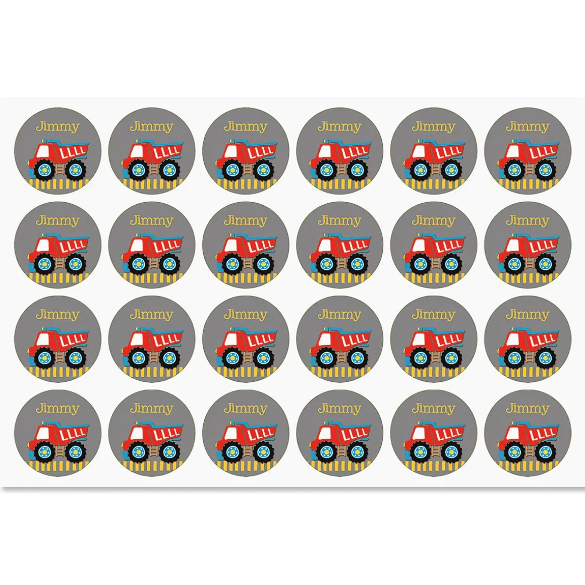 Red Dump Truck Personalized Stickers