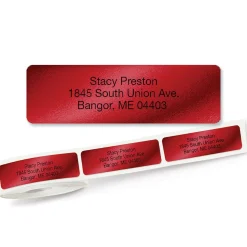 Red Foil Rolled Address Label