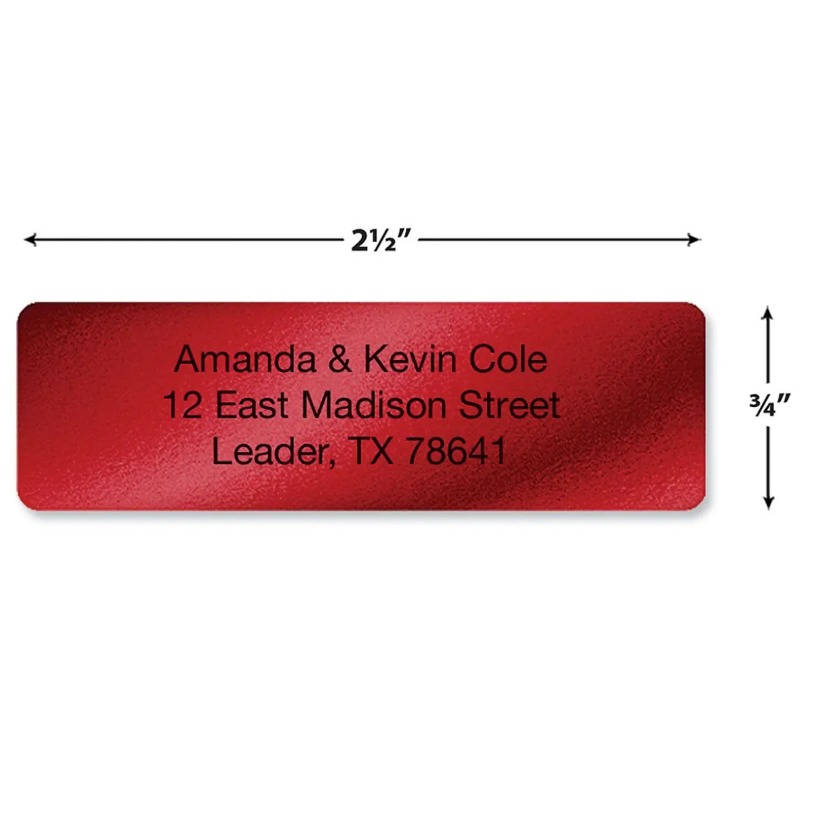 Red Foil Rolled Address Label
