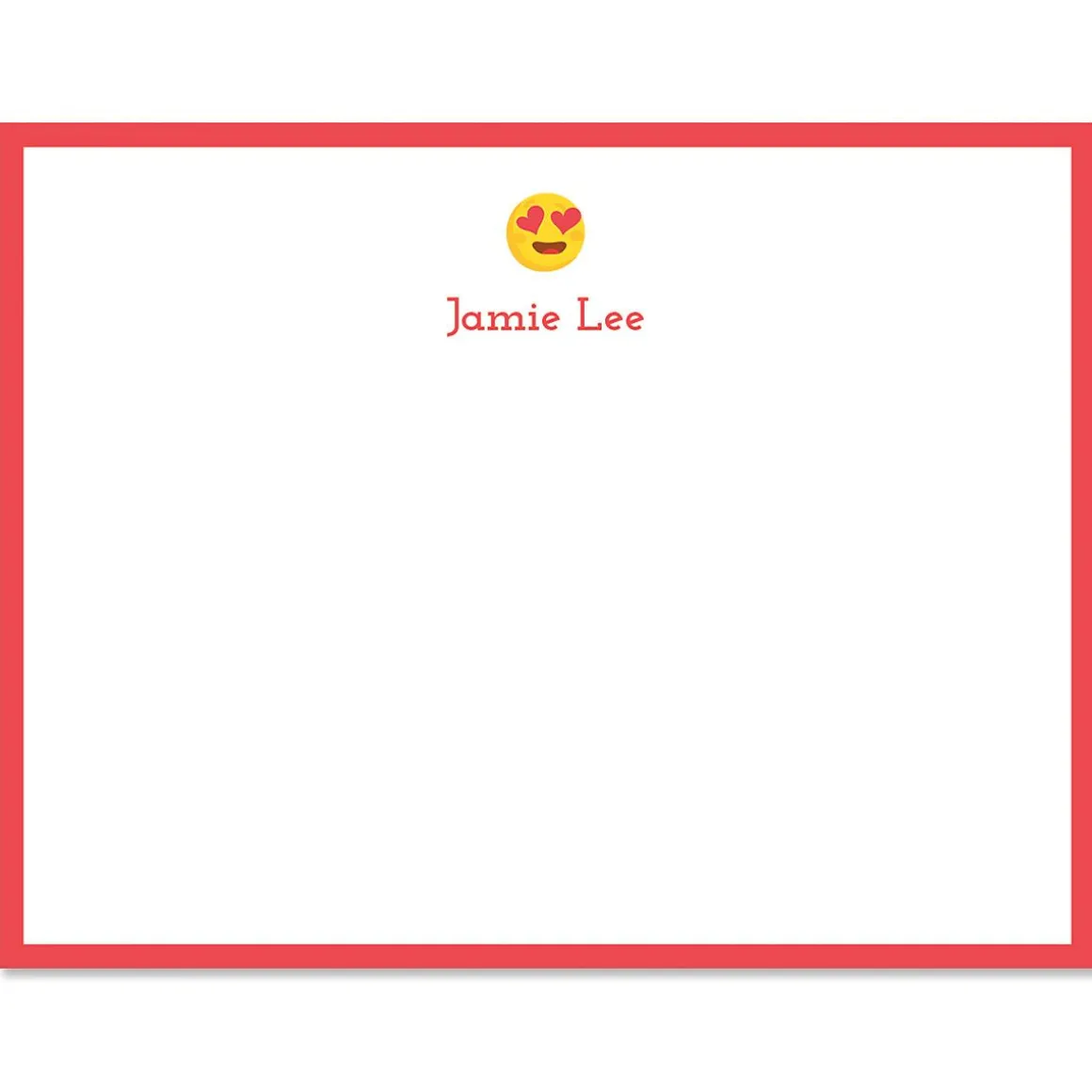Red Heart Eye Emoji Correspondence Cards