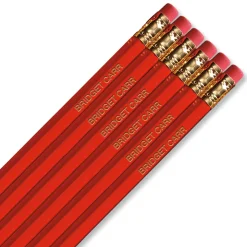 #2 Red Personalized Hardwood Pencils