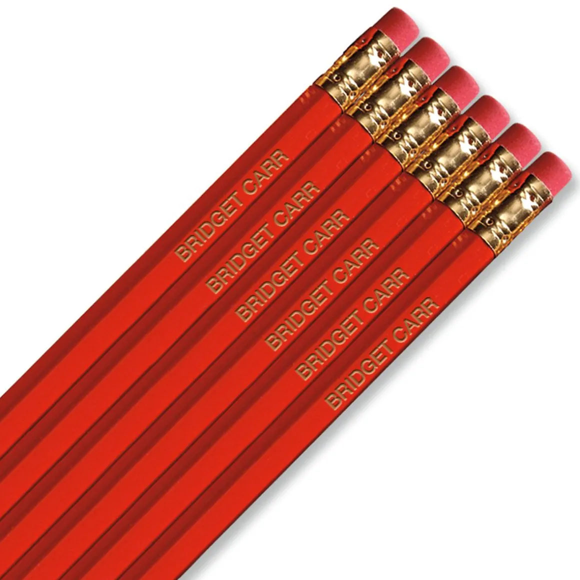 #2 Red Personalized Hardwood Pencils