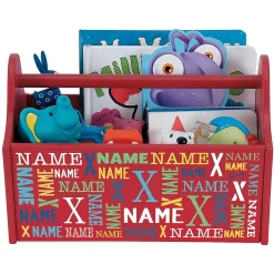 Red Personalized Initial and Name Toy Caddy